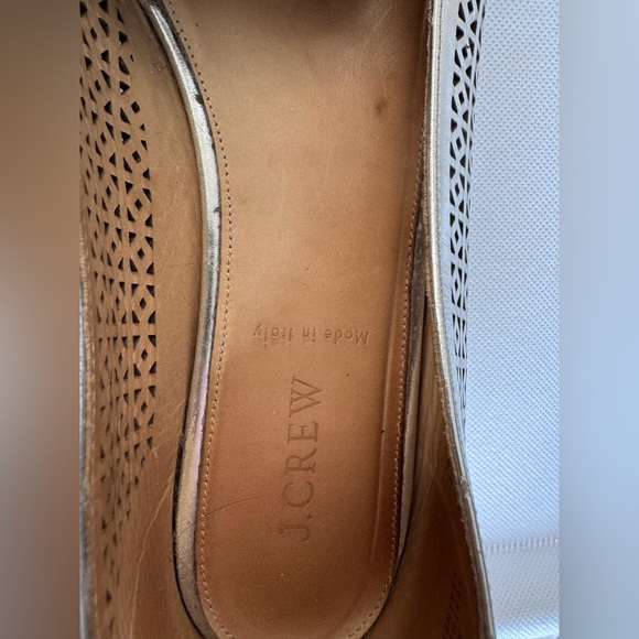 J.Crew Italian Leather Silver Loafers – Beautiful & Chic - Picture 10 of 14